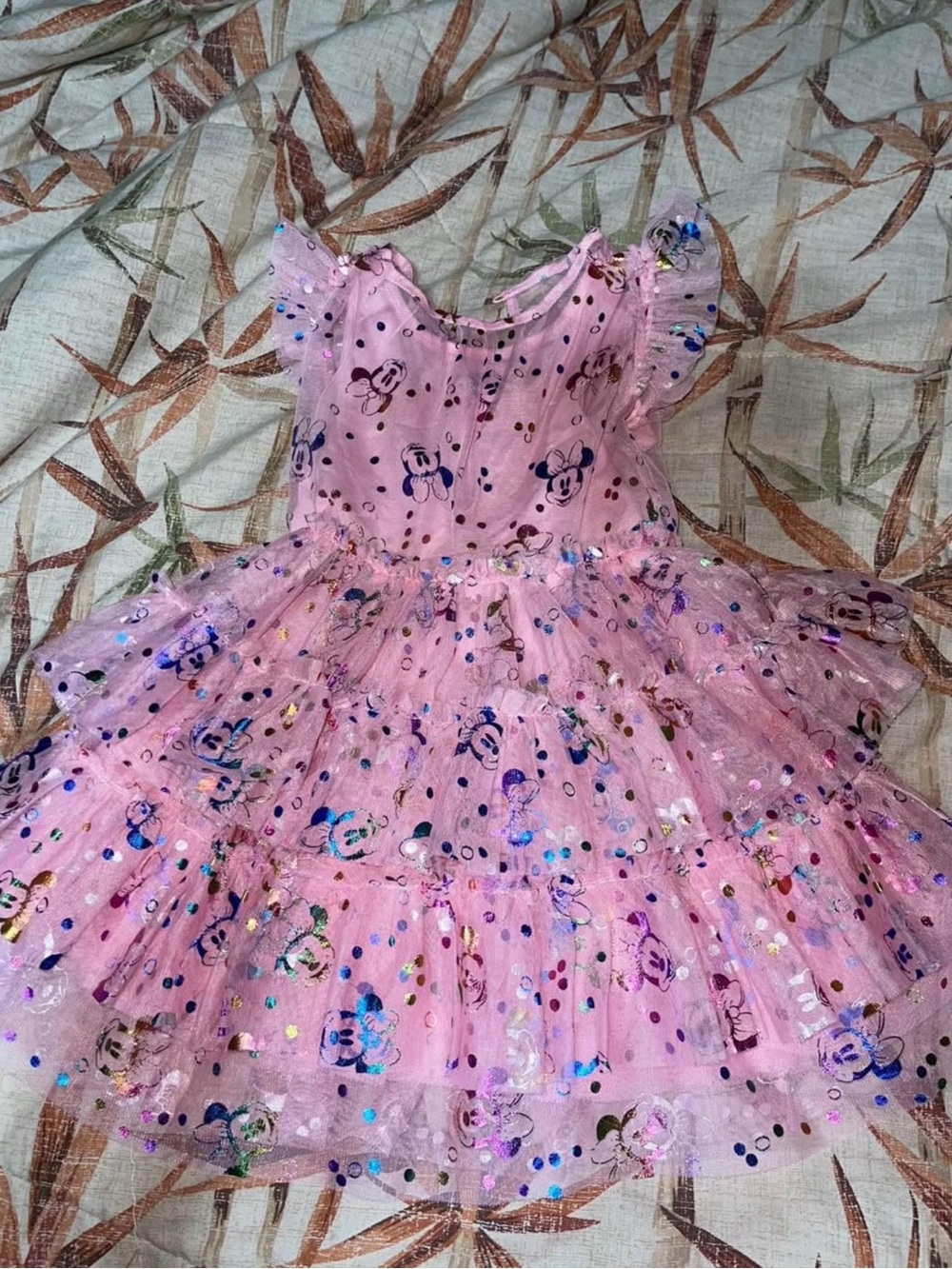 Disney Pink Minnie Mouse Sequin Tulle Party Dress